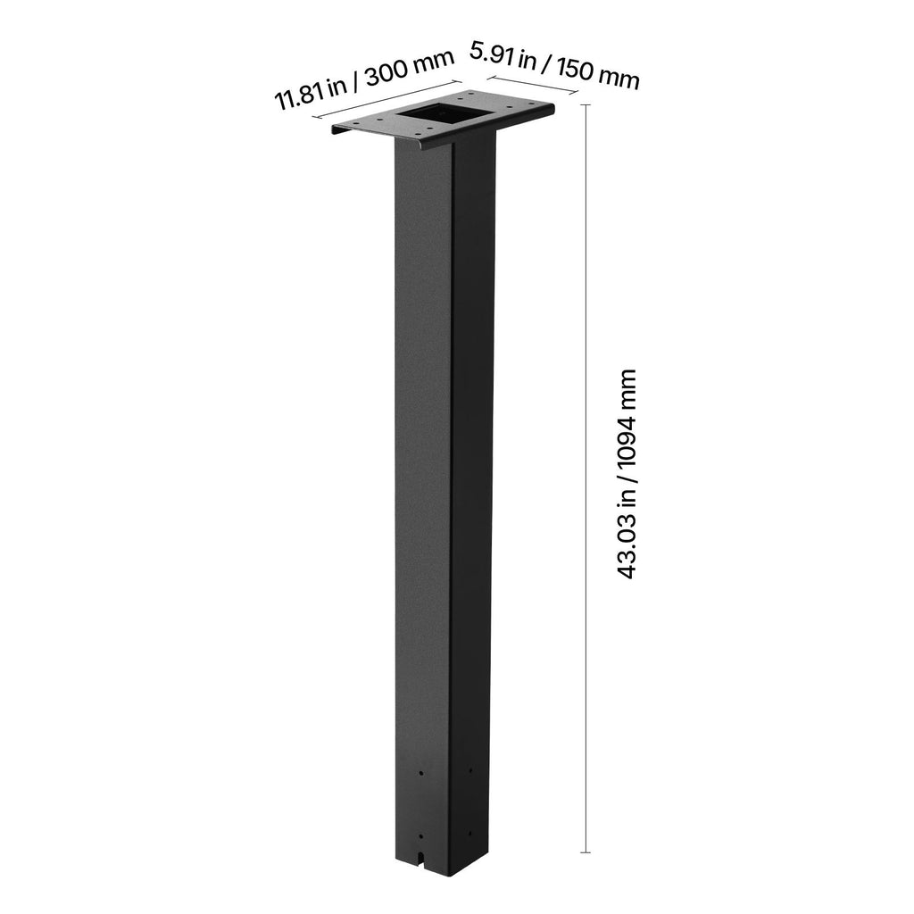 Black In-Ground Mailbox Post with Universal Mount