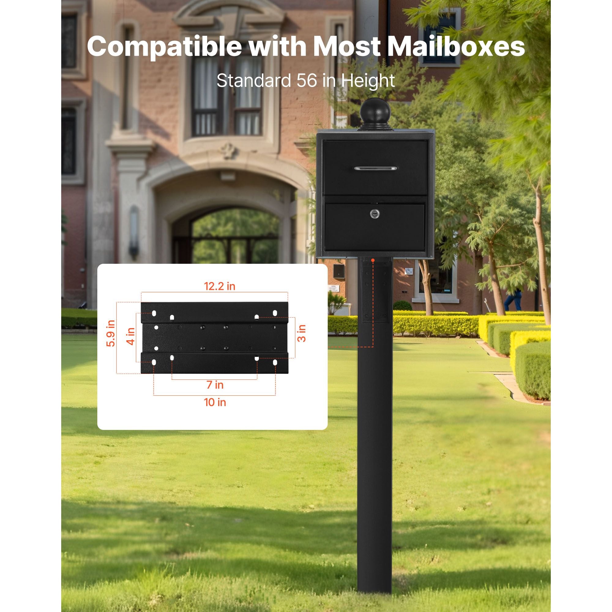 Clean-Lined In-Ground Mailbox Post