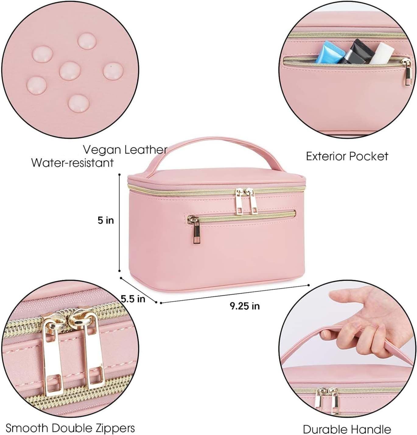 Travel Makeup Organizer Bag in Vegan Leather – Patent Pending Design