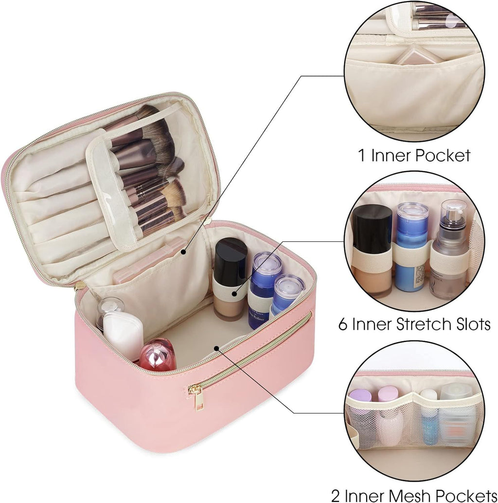Travel Makeup Organizer Bag in Vegan Leather – Patent Pending Design