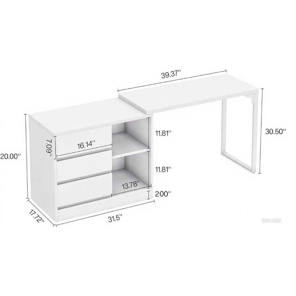Elegant White Makeup Vanity with Ample Storage