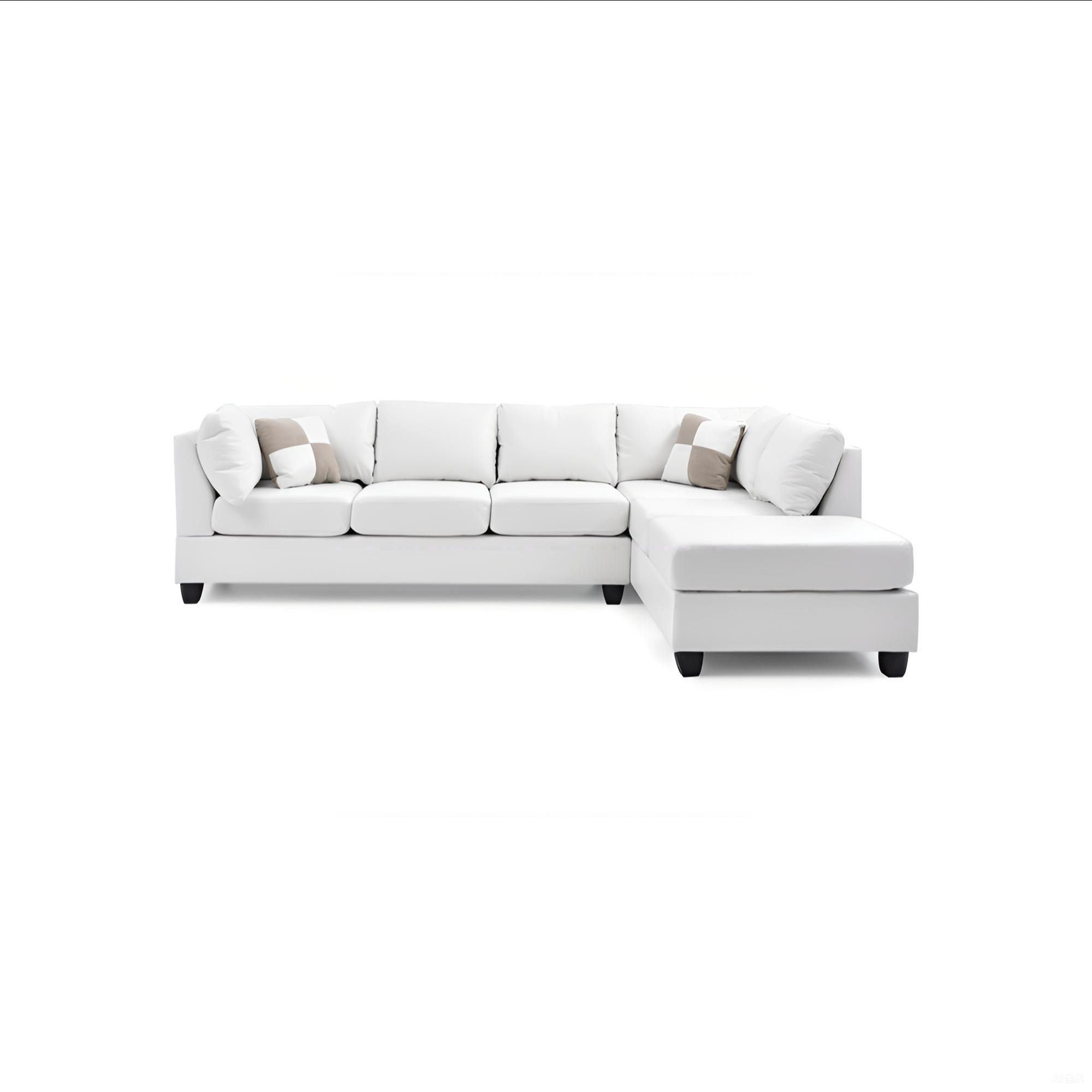 Malone G647B-SC Sectional in White with Removable Backs