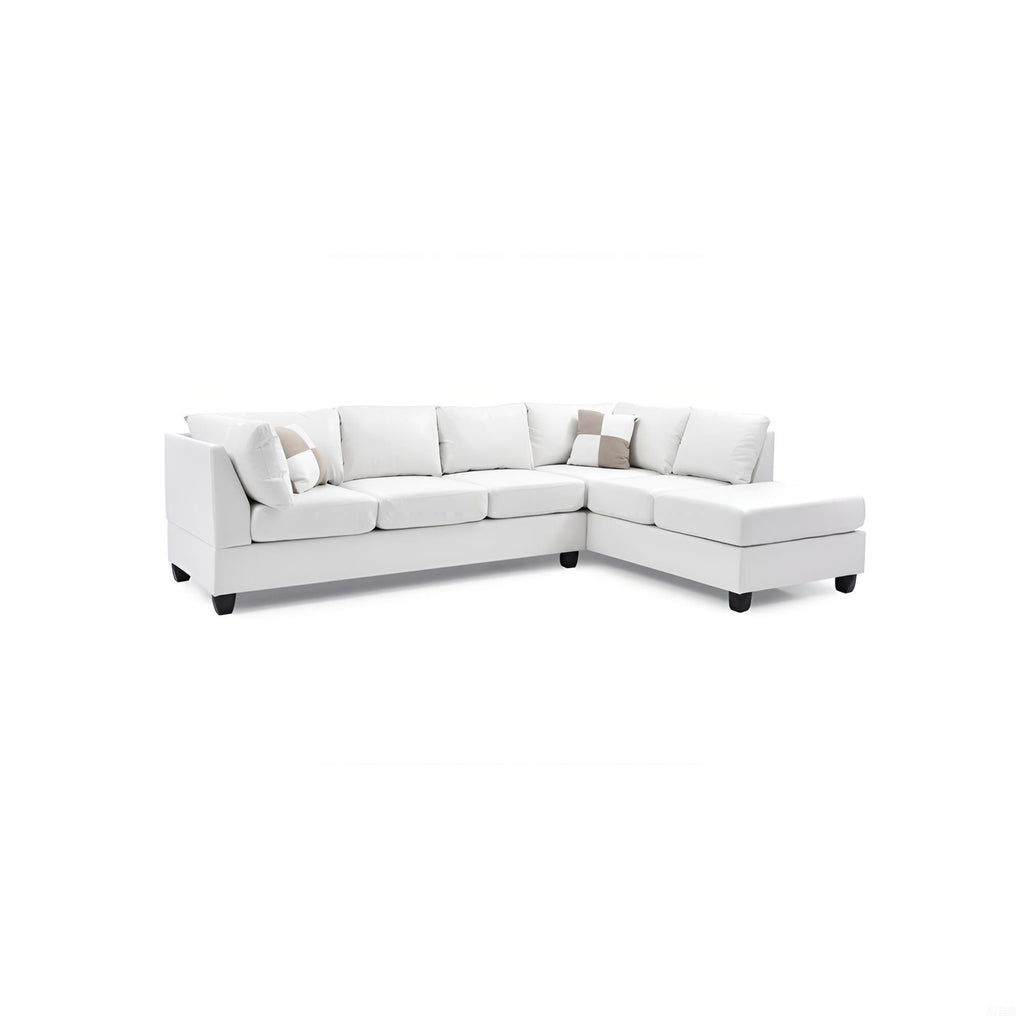 Malone G647B-SC Sectional in White with Removable Backs