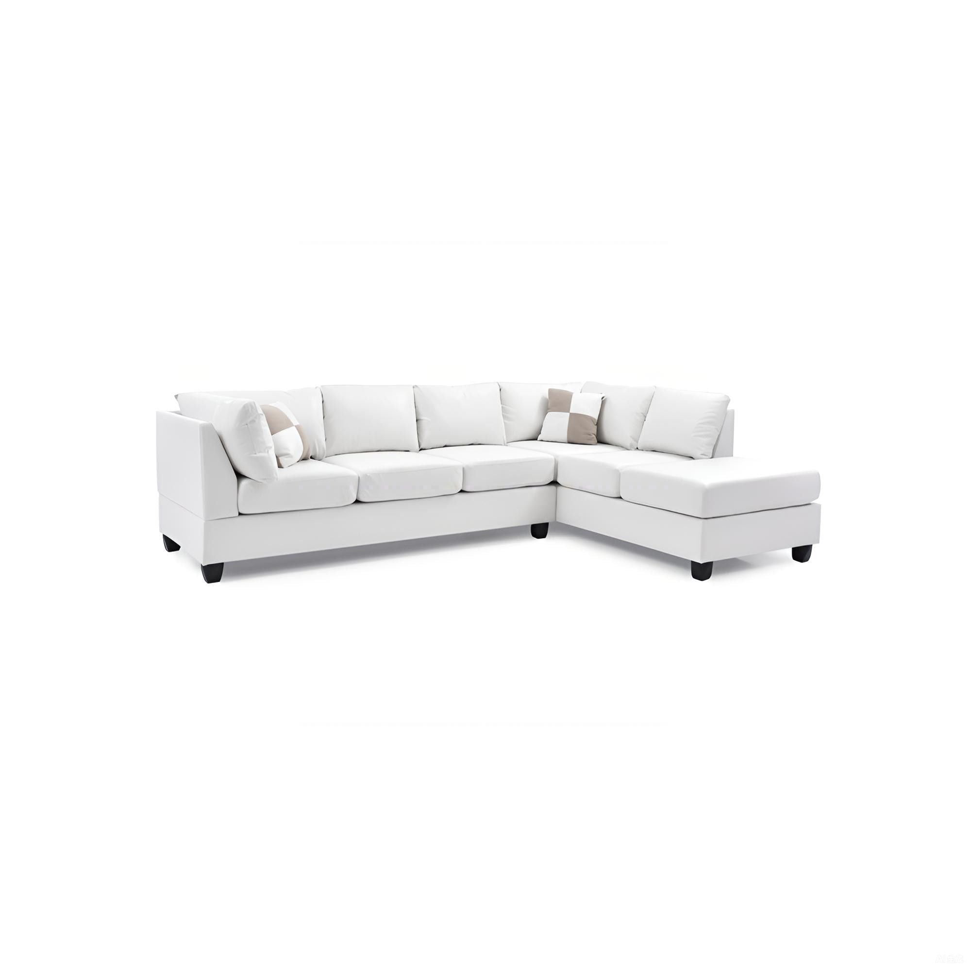 Malone G647B-SC Sectional in White with Removable Backs