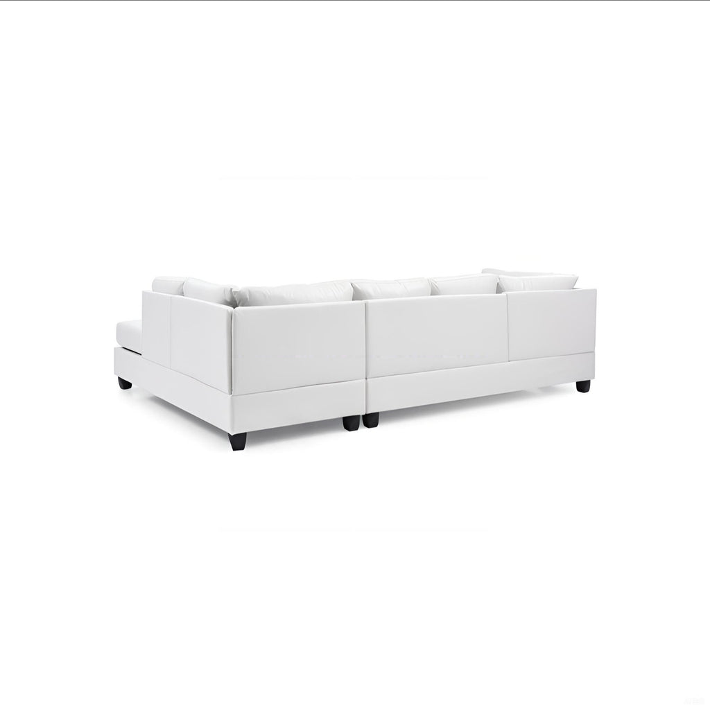 Malone G647B-SC Sectional in White with Removable Backs