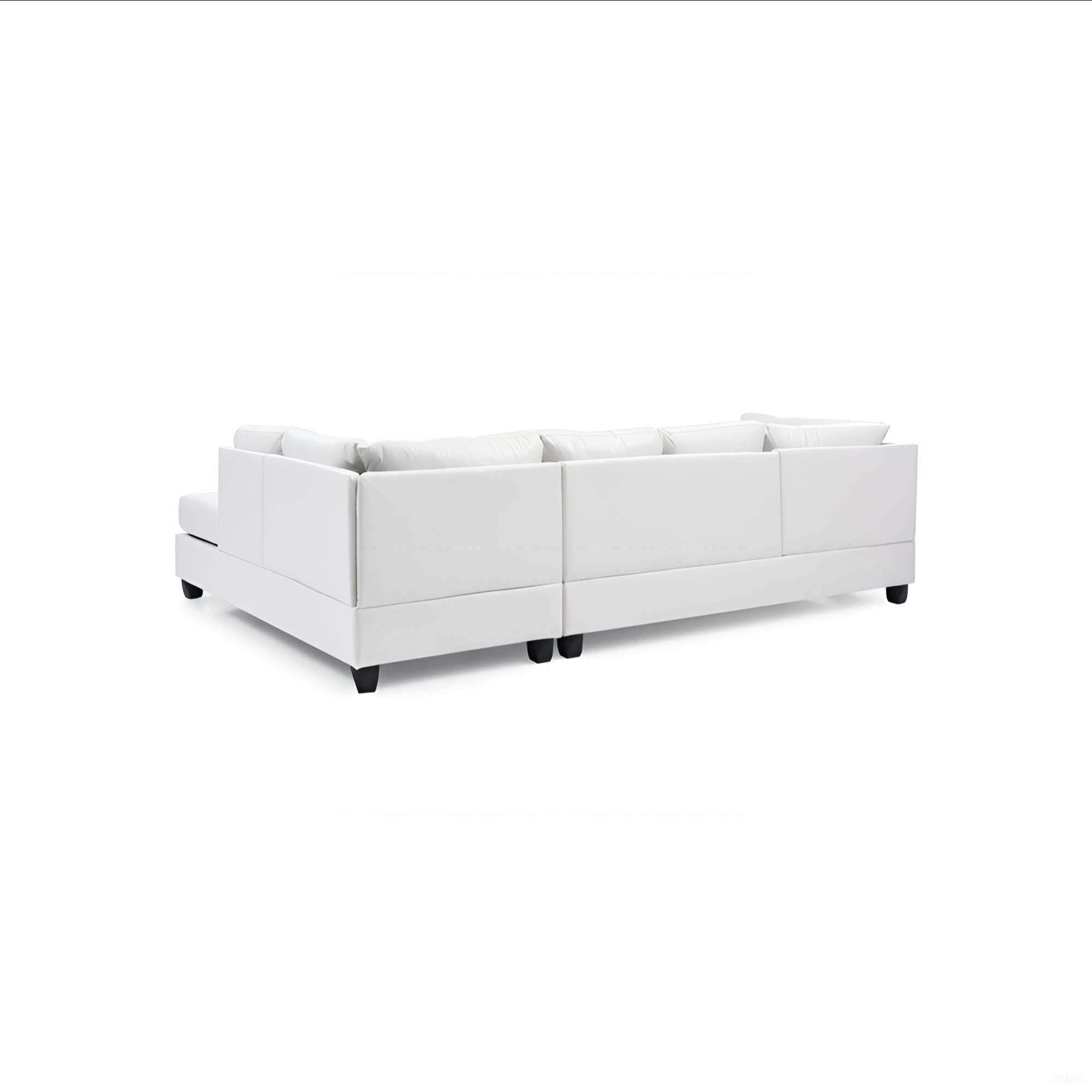 Malone G647B-SC Sectional in White with Removable Backs