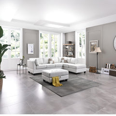 Malone G647B-SC Sectional in White with Removable Backs