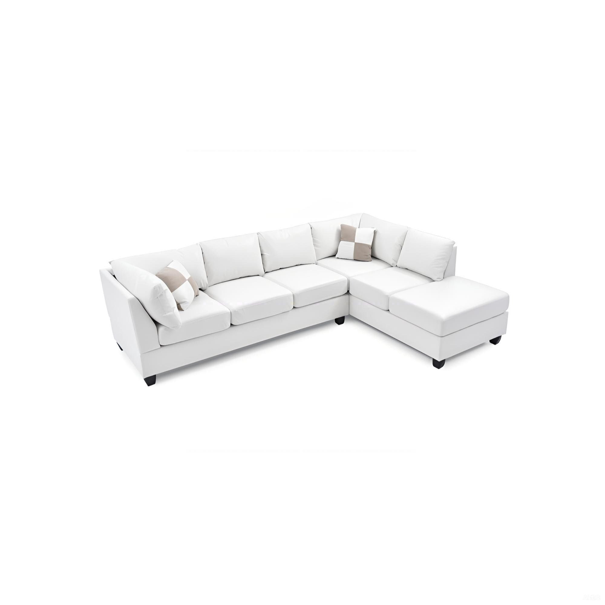 Malone G647B-SC Sectional in White with Removable Backs