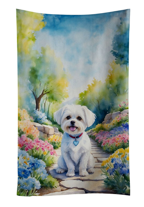 Maltese Spring Path Two-Sided Kitchen Towel