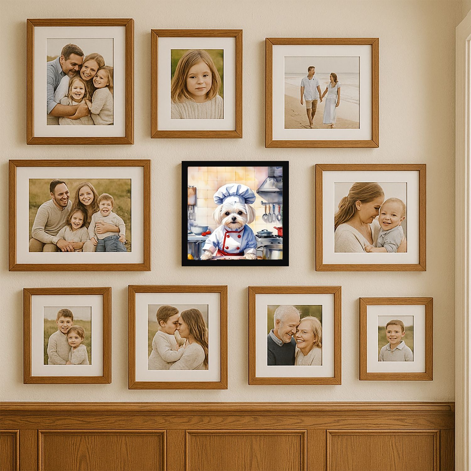 Maltese The Chef Framed Metal Print - Modern Wall Art