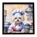 Maltese The Chef Framed Metal Print - Modern Wall Art