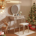 Maly Contemporary Vanity Set with Stool and Mirror