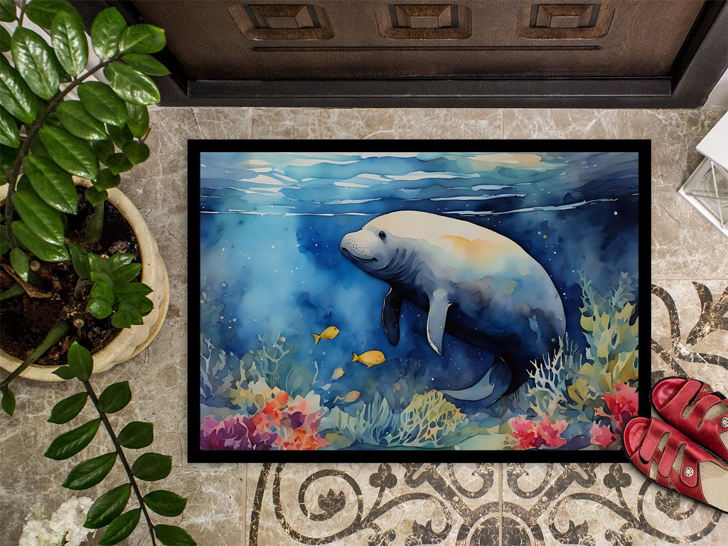 Manatee Artwork Indoor Outdoor Doormat