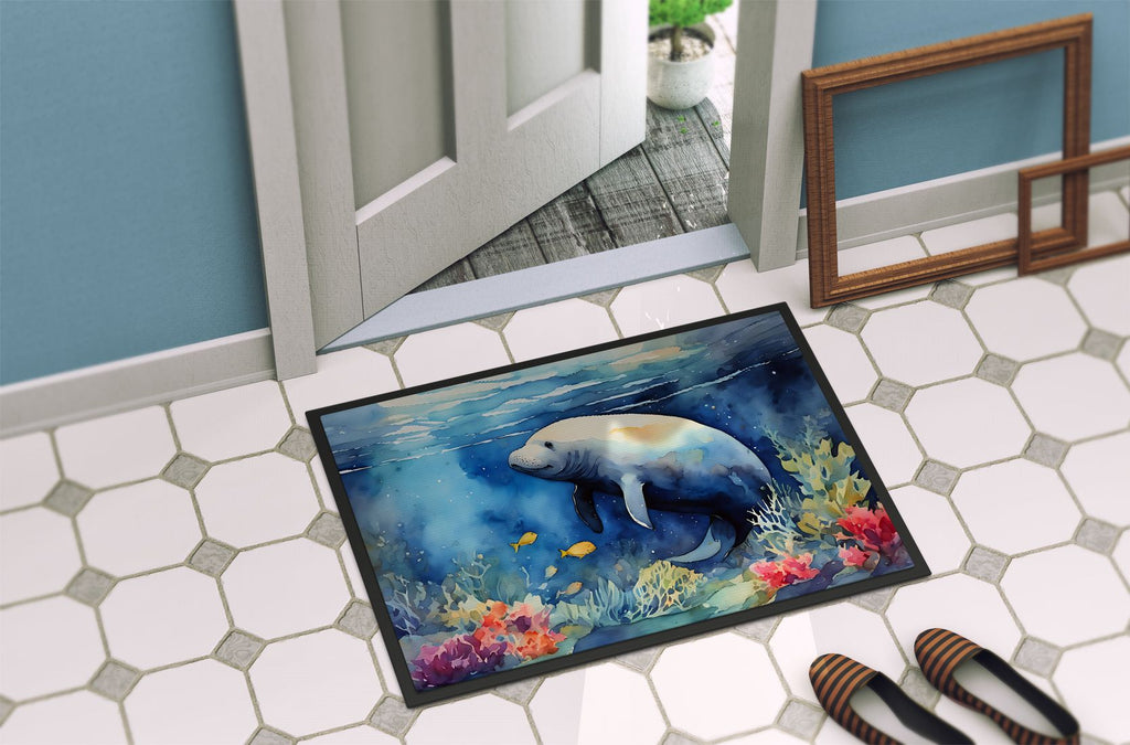 Manatee Artwork Indoor Outdoor Doormat