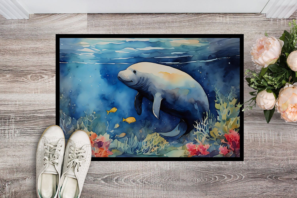 Manatee Artwork Indoor Outdoor Doormat