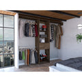 Manchester 250 Closet System: Five Shelves, Drawer, Three Hanging Rods