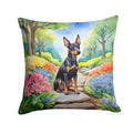 Manchester Terrier Along a Spring Path