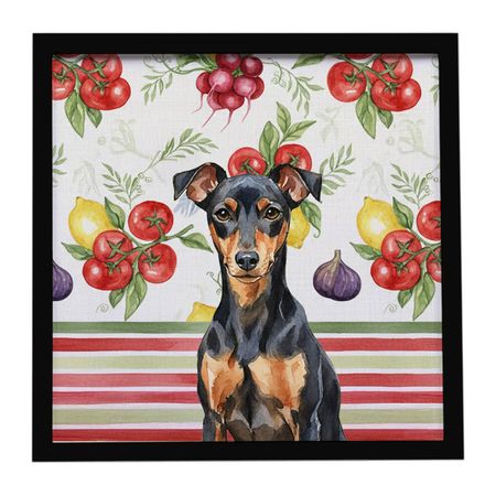 Manchester Terrier Vegetables Framed Wall Print