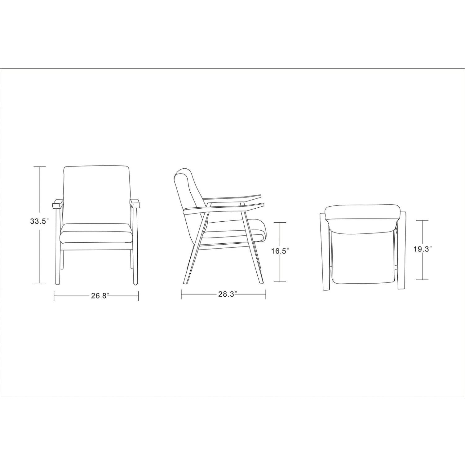 Manhattan Comfort ArchDuke Accent Chair – Mid-Century Modern, Fully Assembled
