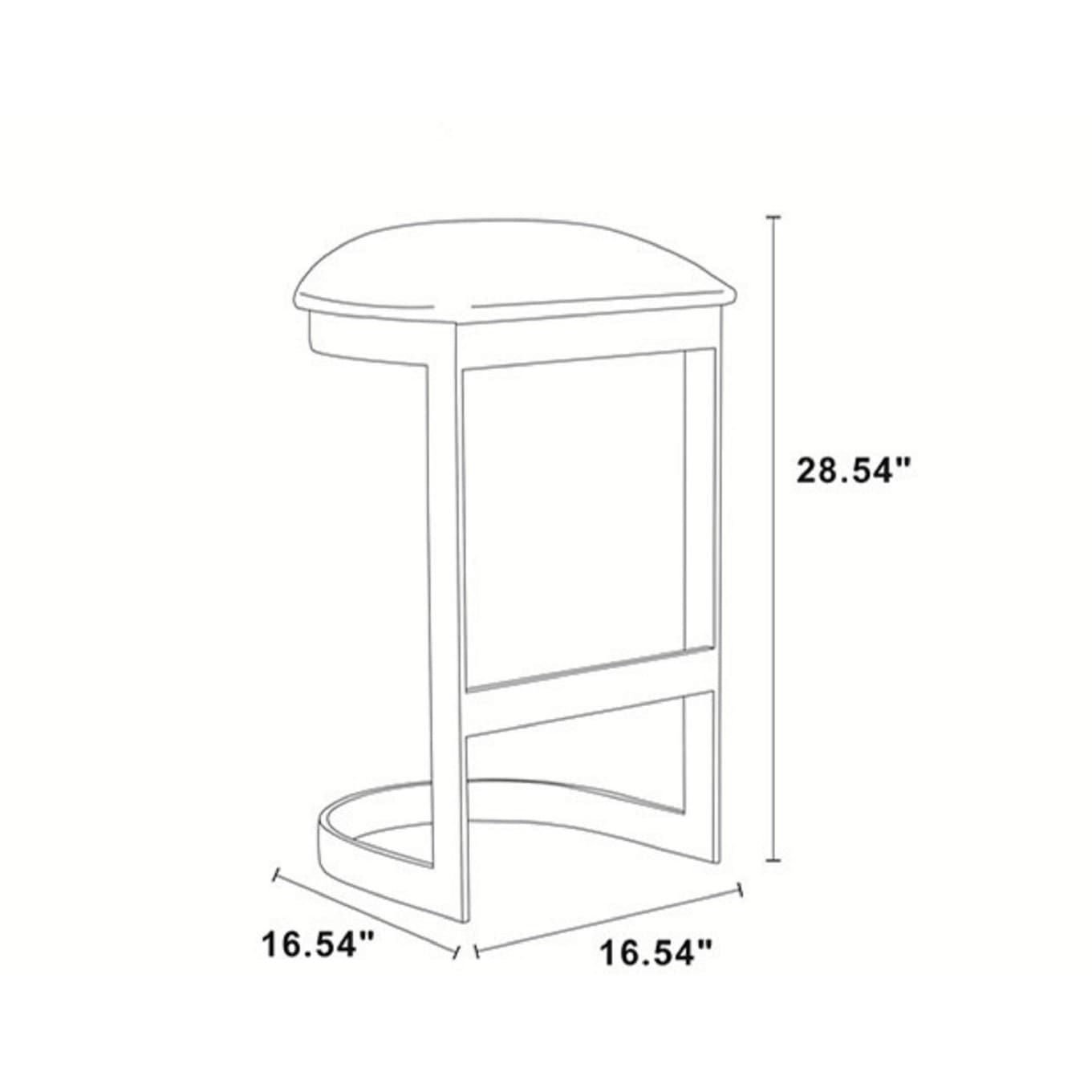 Aura Blue Backless Bar Stool with Polished Brass Finish