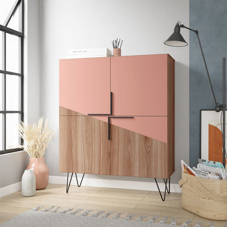 Mid-Century Modern Beekman Low Cabinet with Four Shelves