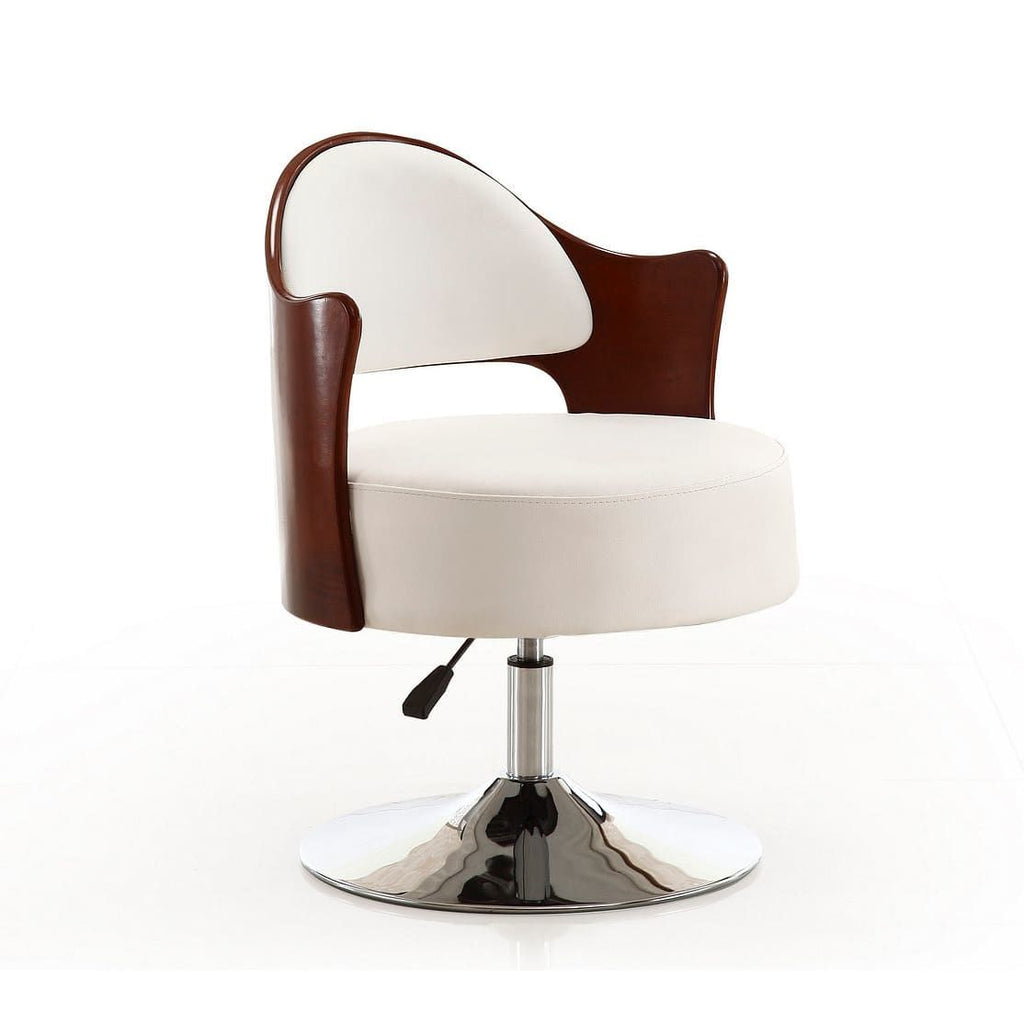 Modern Adjustable Height Swivel Accent Chair with Half Moon Back