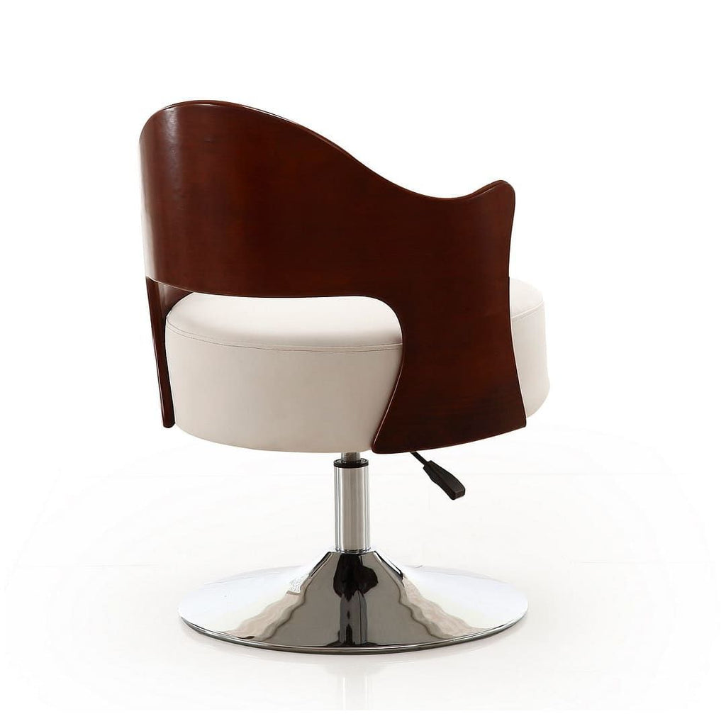 Modern Adjustable Height Swivel Accent Chair with Half Moon Back