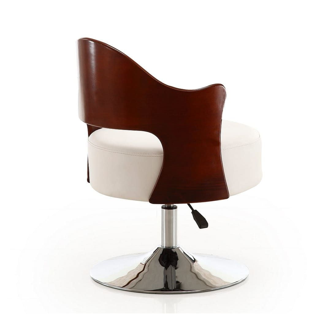 Modern Adjustable Height Swivel Accent Chair with Half Moon Back