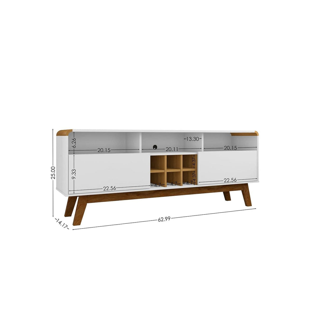 Camberly Mid-Century TV Stand with Wine Storage