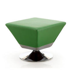 Modern Swivel Ottoman with Vivid Green Accent
