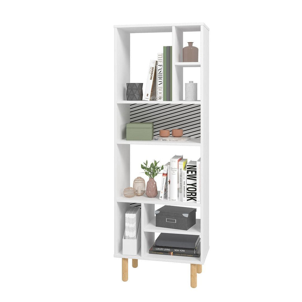 Essex Mid-Century Bookcase with Zebra-Print Back