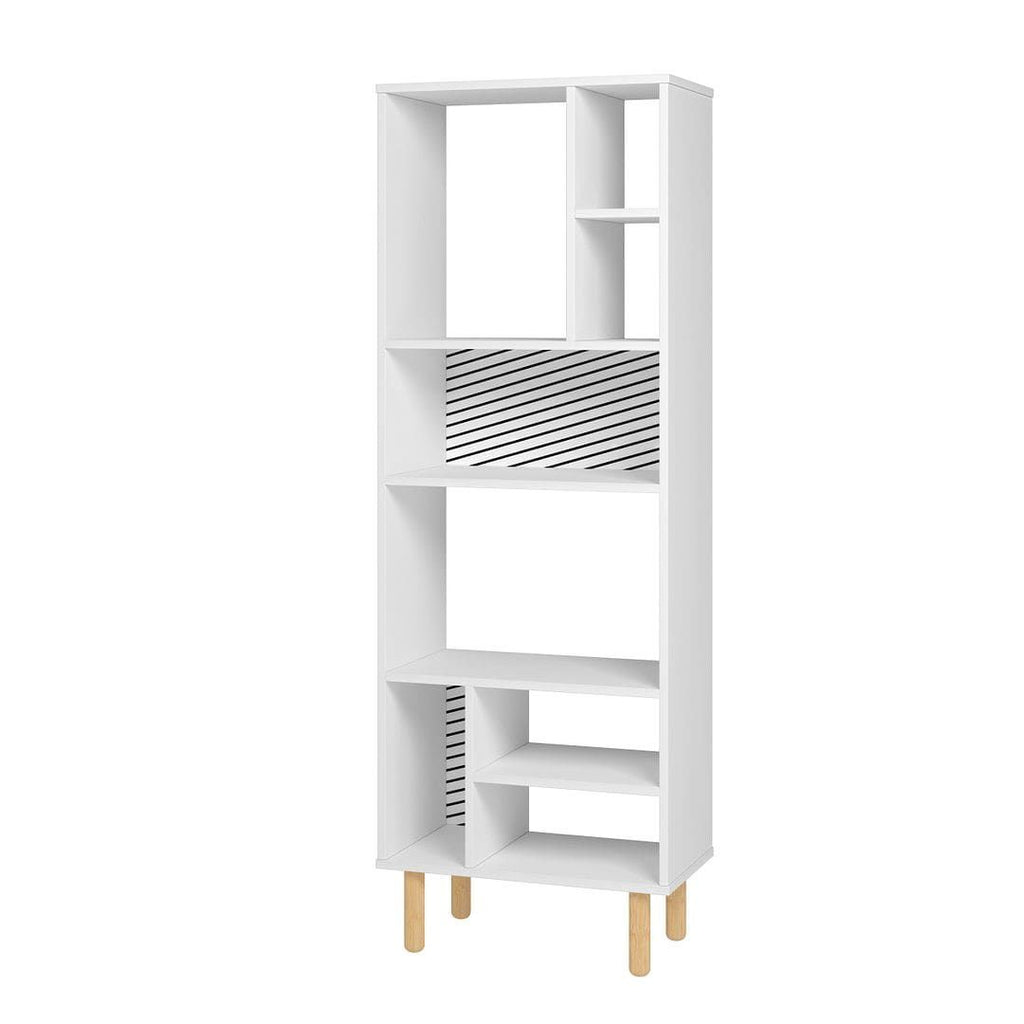 Essex Mid-Century Bookcase with Zebra-Print Back