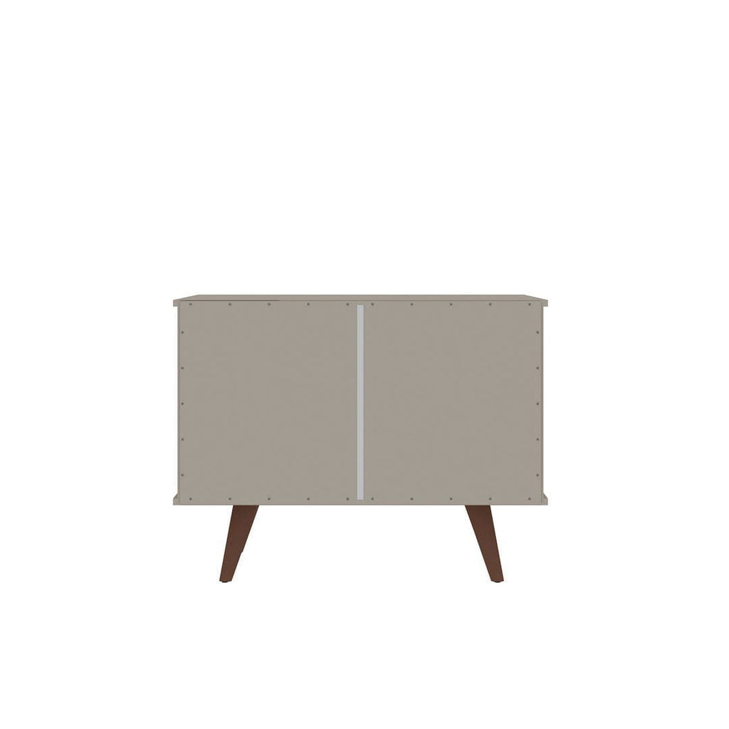 Manhattan Comfort Hampton 33.07 Accent Cabinet with 2 Shelves Solid Wood Legs in Off White