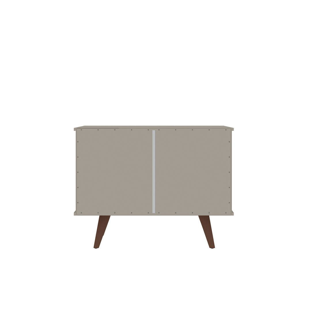 Manhattan Comfort Hampton 33.07 Accent Cabinet with 2 Shelves Solid Wood Legs in Off White