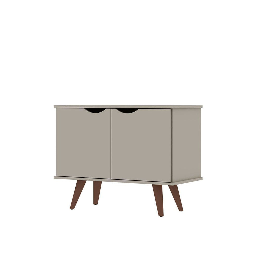 Manhattan Comfort Hampton 33.07 Accent Cabinet with 2 Shelves Solid Wood Legs in Off White