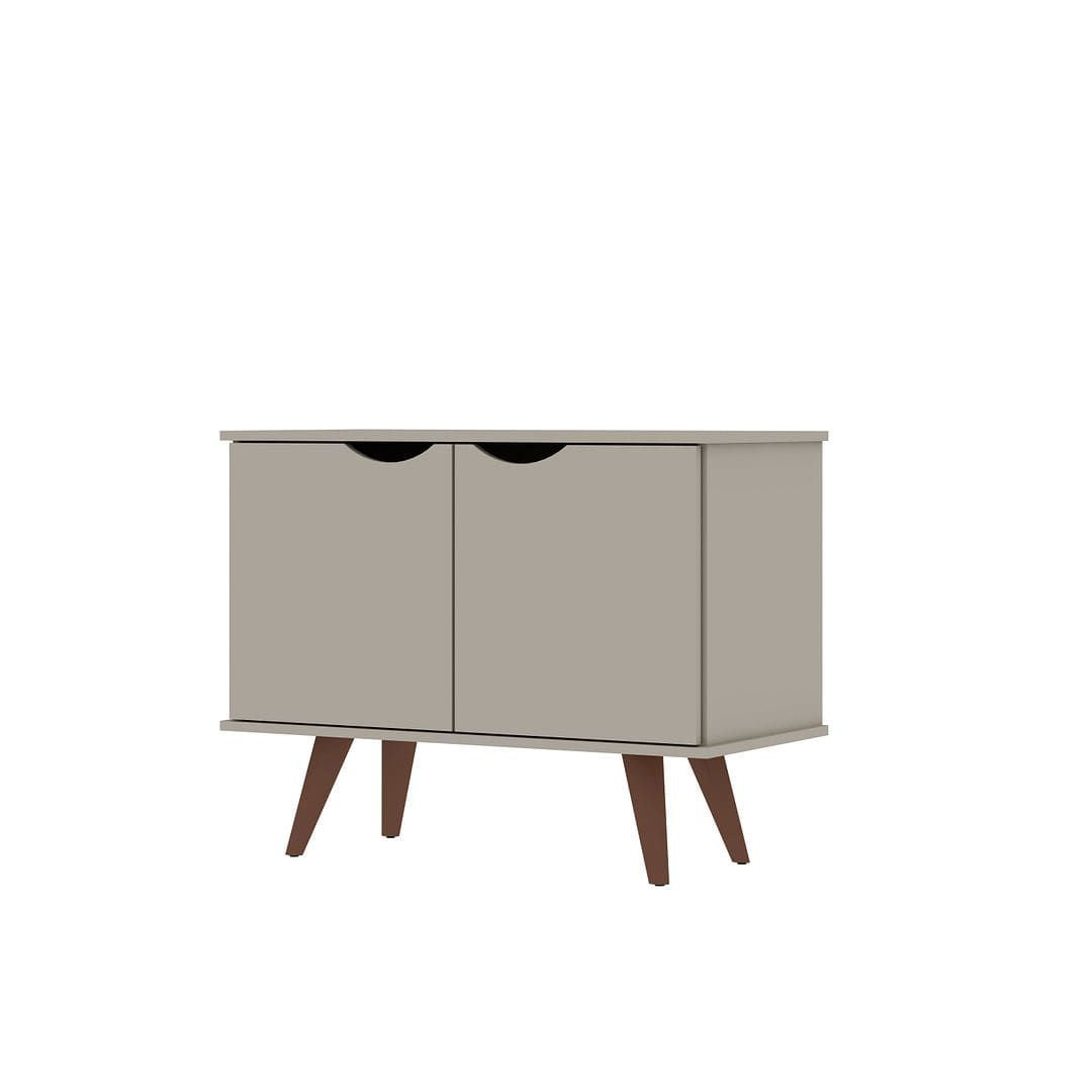 Manhattan Comfort Hampton 33.07 Accent Cabinet with 2 Shelves Solid Wood Legs in Off White