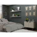 Manhattan Comfort Hampton 33.07 Accent Cabinet with 2 Shelves Solid Wood Legs in Off White