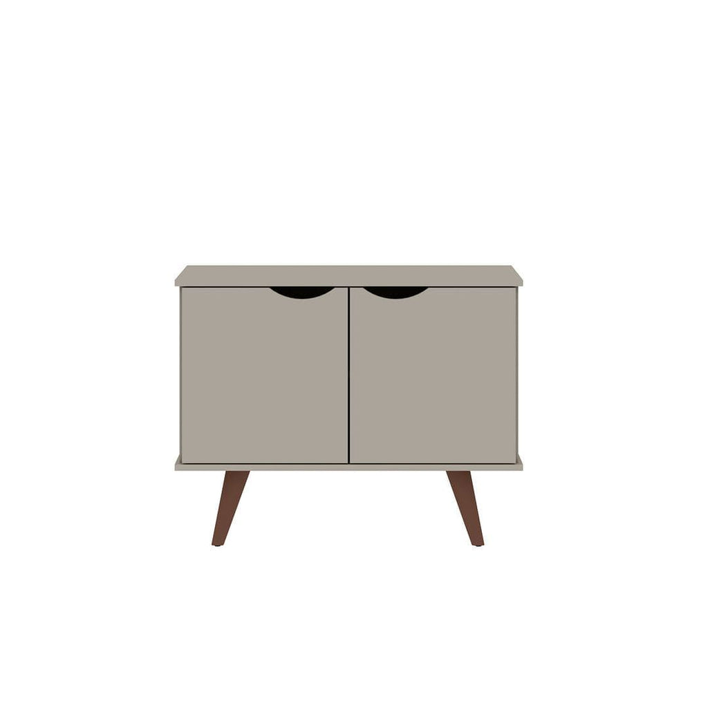 Manhattan Comfort Hampton 33.07 Accent Cabinet with 2 Shelves Solid Wood Legs in Off White
