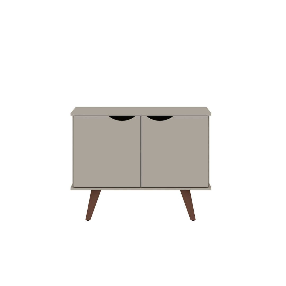 Manhattan Comfort Hampton 33.07 Accent Cabinet with 2 Shelves Solid Wood Legs in Off White