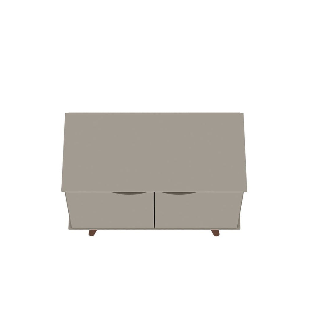 Manhattan Comfort Hampton 33.07 Accent Cabinet with 2 Shelves Solid Wood Legs in Off White