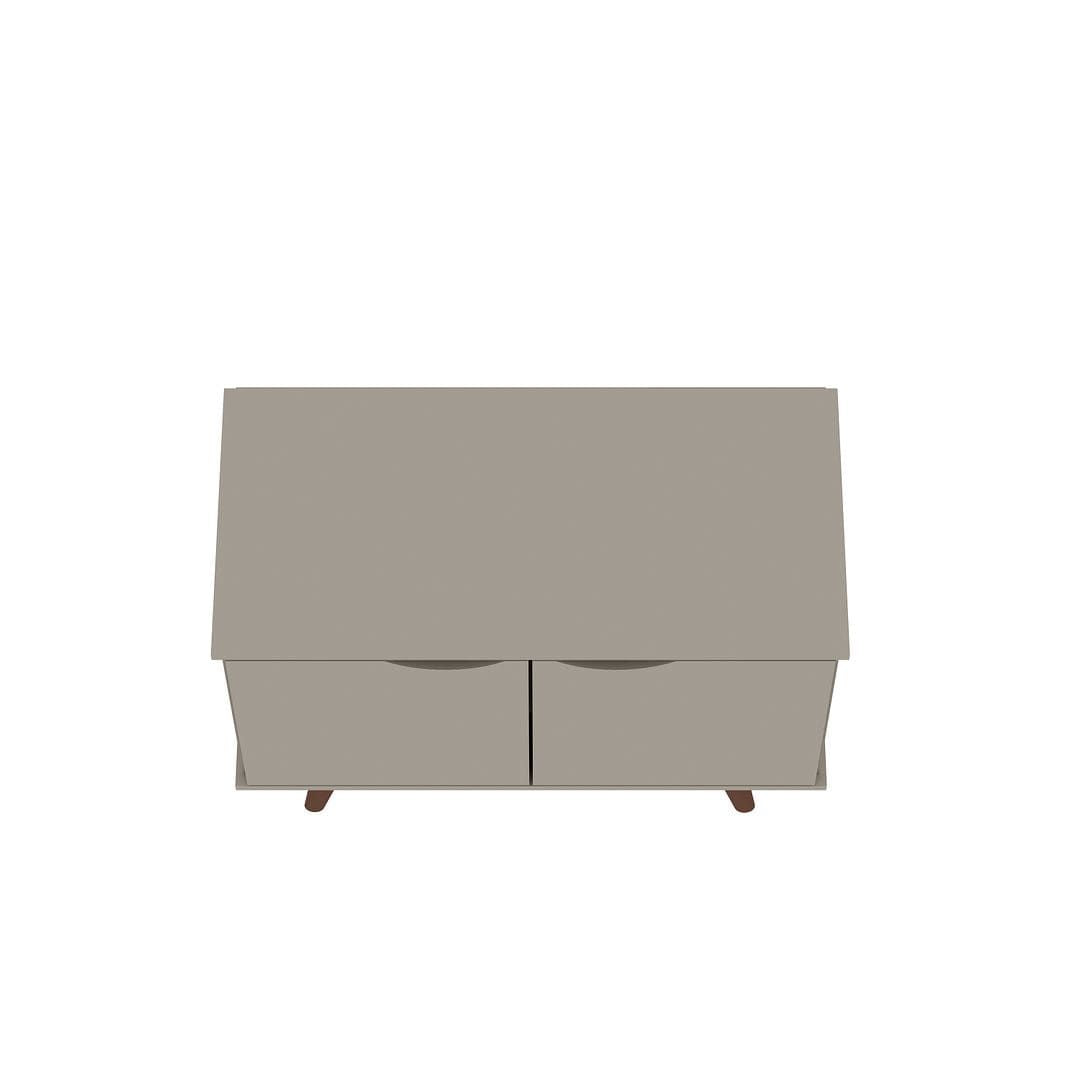 Manhattan Comfort Hampton 33.07 Accent Cabinet with 2 Shelves Solid Wood Legs in Off White