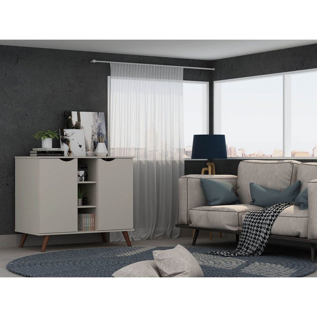 Hampton Off-White Sideboard with Open and Concealed Storage