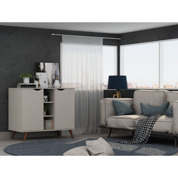 Hampton Off-White Sideboard with Open and Concealed Storage