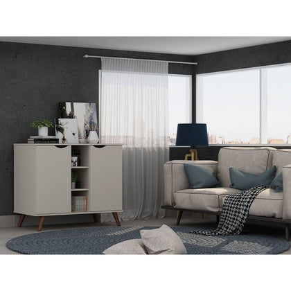 Hampton Off-White Sideboard with Open and Concealed Storage