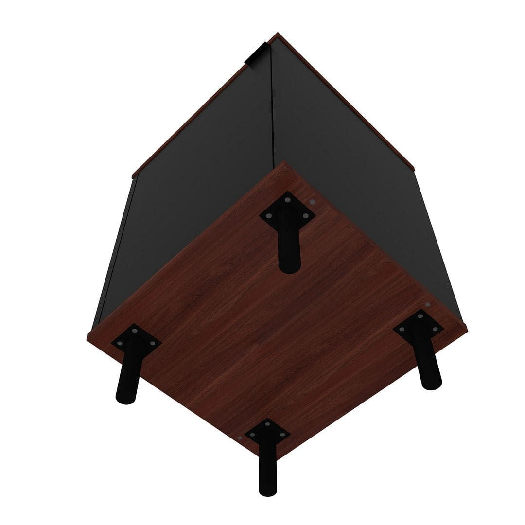 Mosholu Mid-Century Nightstand with Concealed Shelves