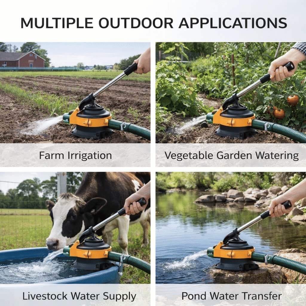 Non-Electric Hand Water Pump for Gardens and Farms