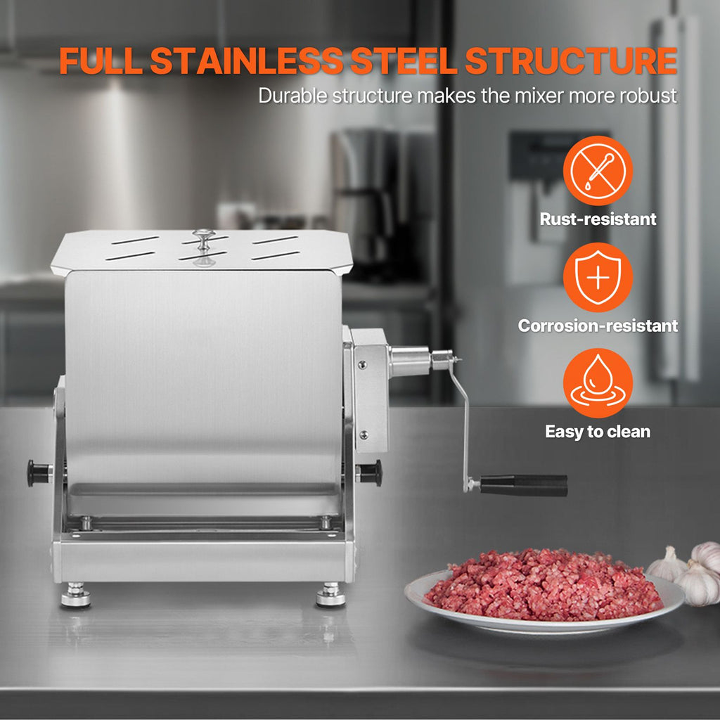 Manual Meat Mixer with Tilting Tank and Gearbox