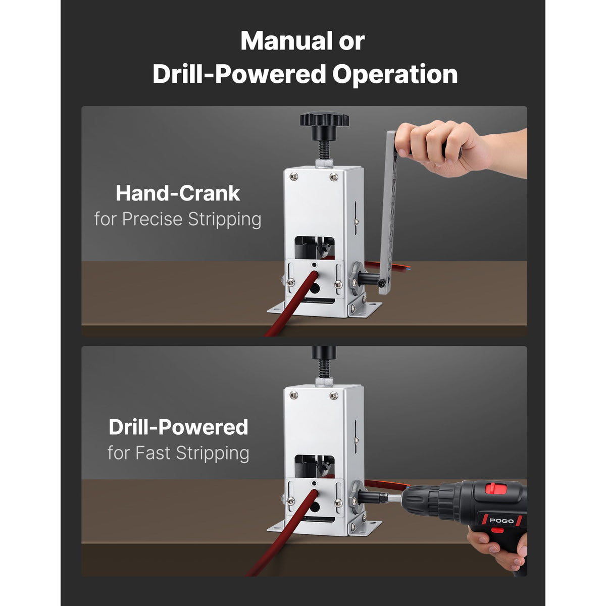Manual Copper Wire Stripper with Dual Power Modes