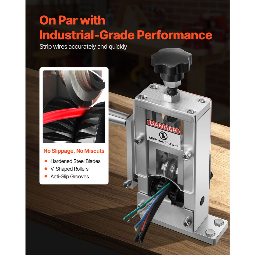 Portable Wire Stripping Machine with Hand-Crank and Drill Modes
