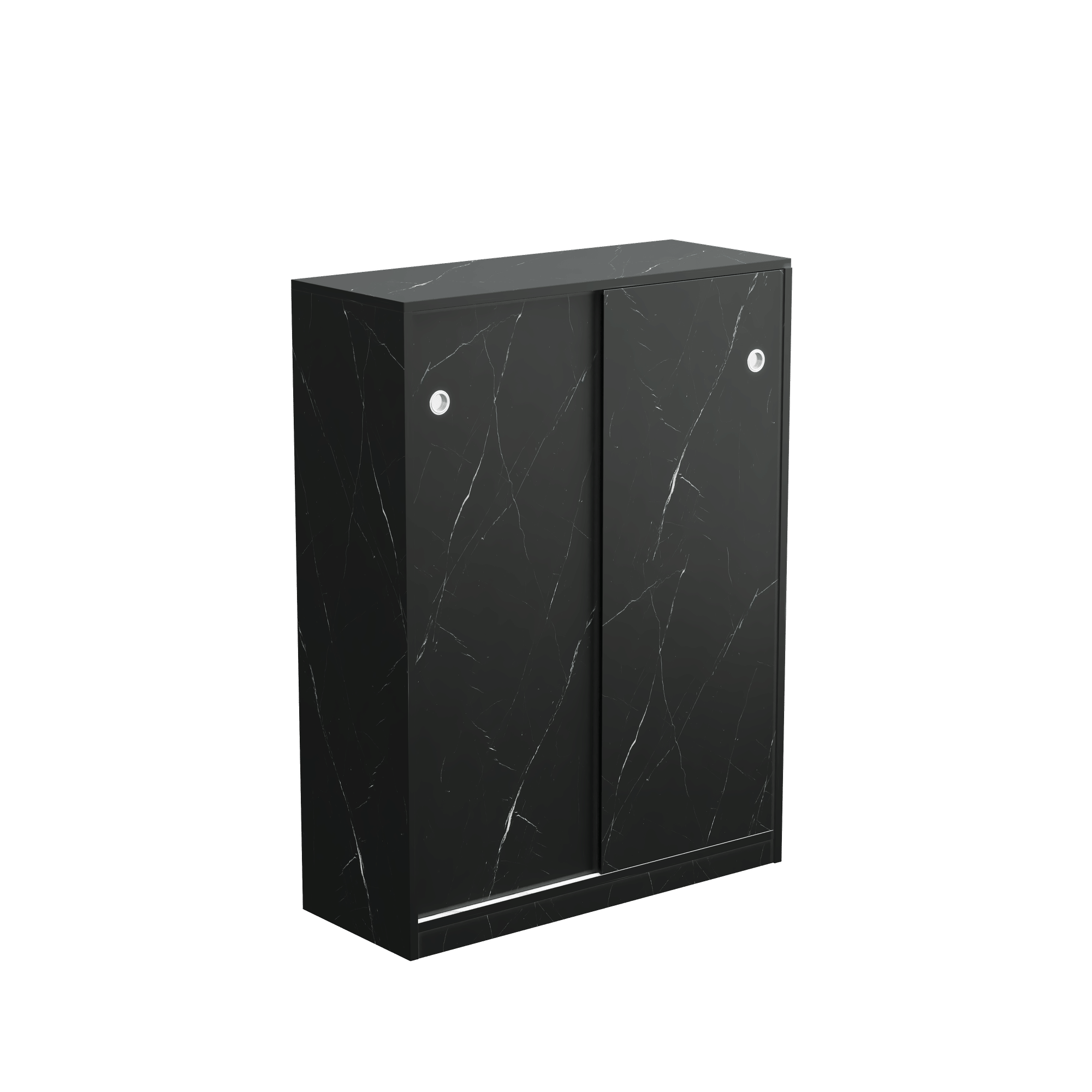 Marble Black Sliding Door Shoe Cabinet – 6 Layers, 30-Pair Capacity